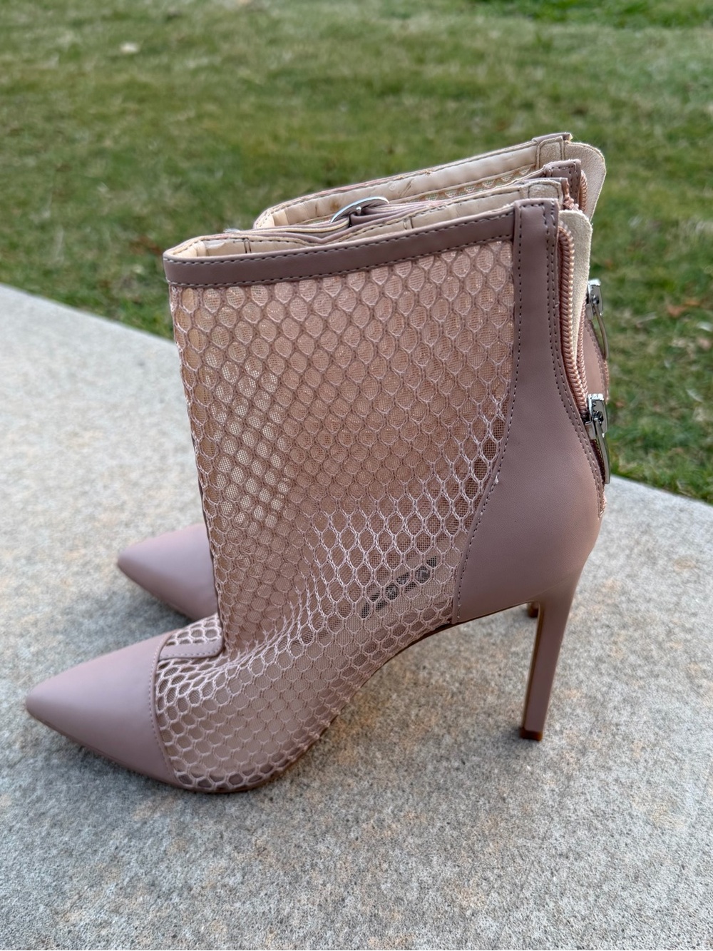 Nine West Blush Pointed Mesh Ankle Boots